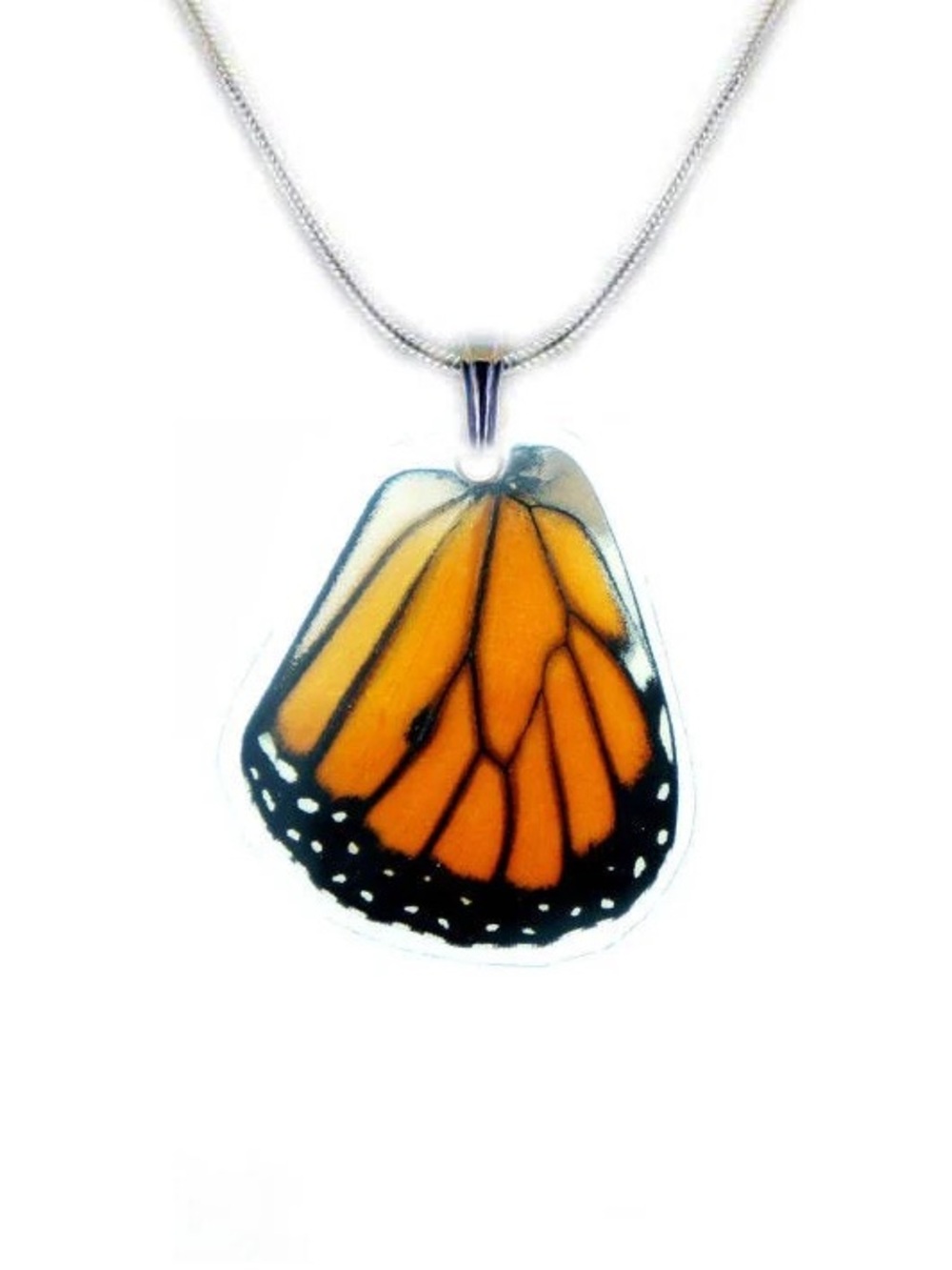 Monarch Butterfly Wing Necklace - Monarch Hindwing